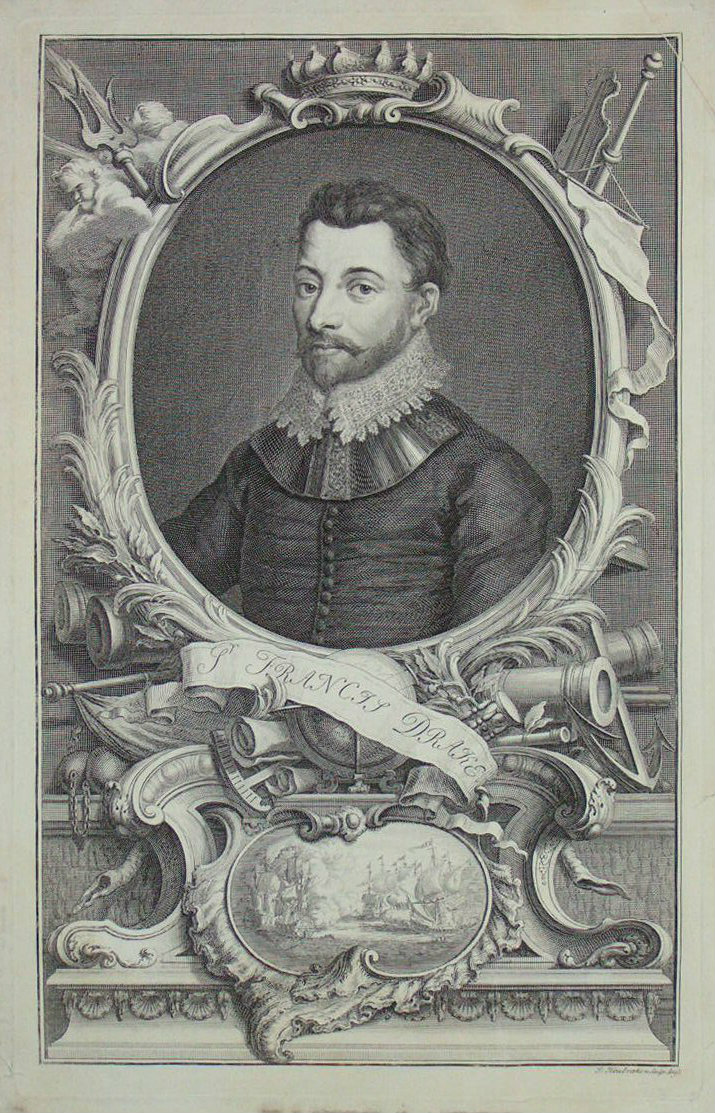 Print - Sr Francis Drake - Houbraken